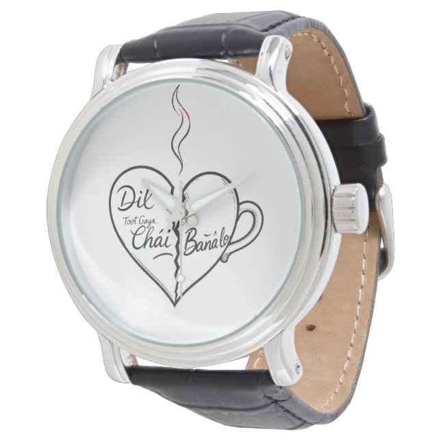TITEL: Dil Chai Banale Armbanduhr - Urdu Kaffee L (Schrägansicht)