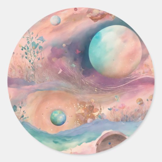 Titel: Dreamy Mist Pastel Journals: Shabby Chic Kr Runder Aufkleber (Vorderseite)