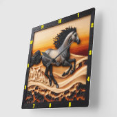 Titel: Dünensprint: Personalisiert arabischer Char Quadratische Wanduhr (Winkel)