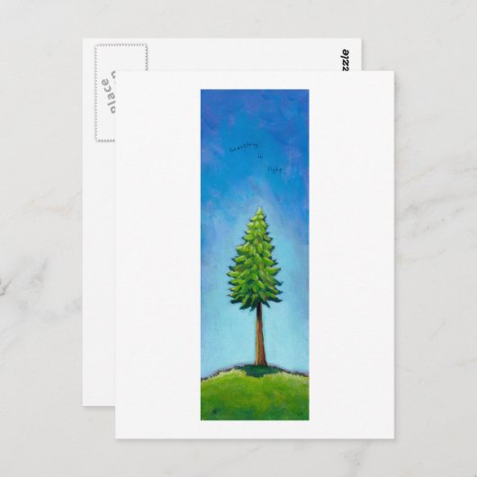 Titel:  Ein Baum zu sein - im Licht atmen. Postkarte (Vorne/Hinten)