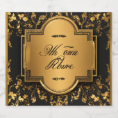 **Titel:** "Elegante Weinflasche Grün & Golden Ele Schaumweinetikett (Einzelnes Label)