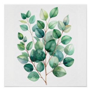 Titel Elegantes Botanisches Blätter Poster