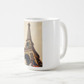 Titel: Elegantes Eiffelturm-Silhouette Kaffeetasse (VorderseiteRechts)