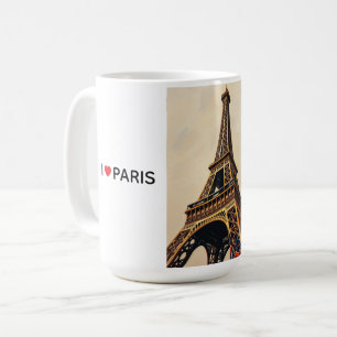 Titel: Elegantes Eiffelturm-Silhouette Kaffeetasse