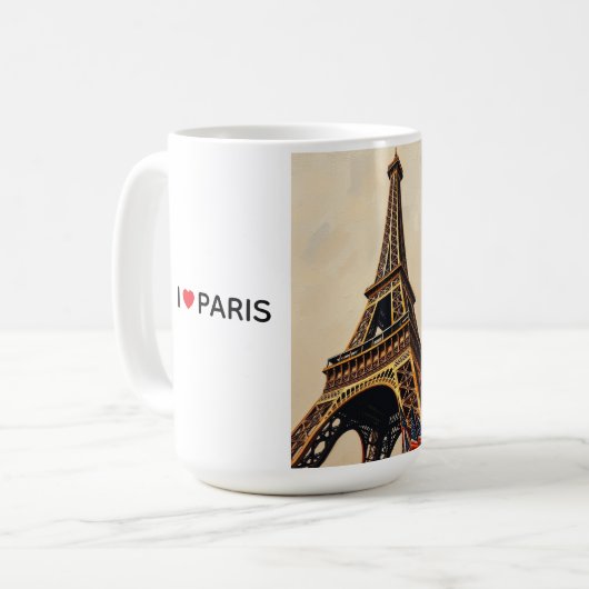 Titel: Elegantes Eiffelturm-Silhouette Kaffeetasse (Vorderseite Links)