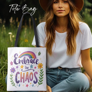 Titel Embrace the Chaos Tote Bag, Positive Vibes, Tasche