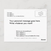 Titel: Flying Girl ~ Spaß PERSONALISIERTE Kunst Postkarte (Rückseite)