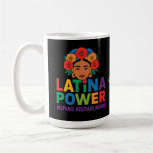 Titel: Frauen Latina Power Blume Hispanic Monat Kaffeetasse