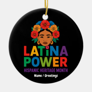 Titel: Frauen Latina Power Blume Hispanic Monat Keramik Ornament