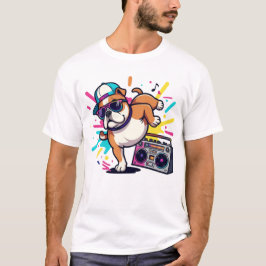Titel: Funky Cartoon-Hund Grafik-T-Shirt  T-Shirt