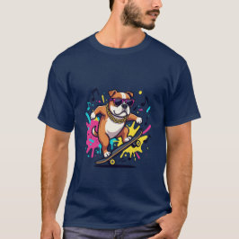 Titel: Funky Cartoon-Hund Grafik-T-Shirt  T-Shirt