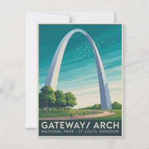 Titel: Gateway Arch St. Louis Vintage Travel Poste Postkarte