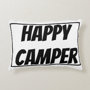 Titel: Glücklicher Camper Lustiger Camping Outdoor Dekokissen