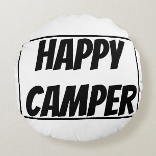 Titel: Glücklicher Camper Lustiger Camping Outdoor Rundes Kissen