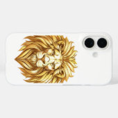 Titel: Golden Lion Head Art iPhone Case (Rückseite (Horizontal))