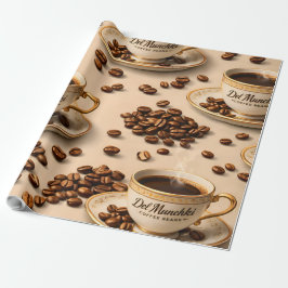 Titel gourmet geröstete Kaffeebohne und Espresso e Geschenkpapier