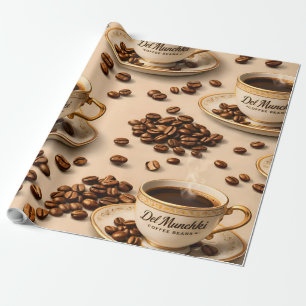 Titel gourmet geröstete Kaffeebohne und Espresso e Geschenkpapier