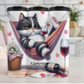 Titel: Grumpy Cat in Hammock with Wine Thermosbecher