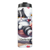 Titel: Grumpy Cat in Hammock with Wine Thermosbecher (Vorderseite)