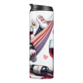 Titel: Grumpy Cat in Hammock with Wine Thermosbecher (Nach rechts gedreht)