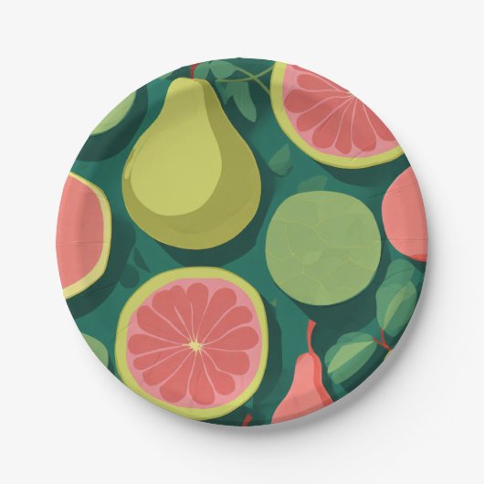 Titel: Guava Elegance: Moderner Minimalistischer P Pappteller (Vorderseite)