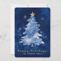 Titel: Happy Holidays Elegant Navy Gold Weihnachte