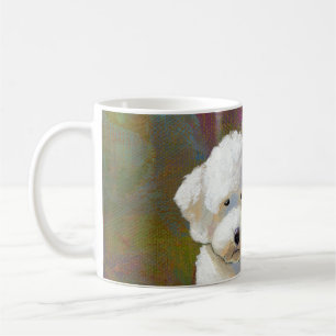 Titel: Ich denke darüber nach - süßer weißer Hund Kaffeetasse
