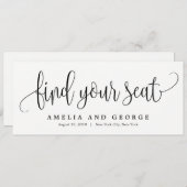 Titel-Karte des Sitzplans - Liebliche Kalligraphie Einladung (Vorne/Hinten)