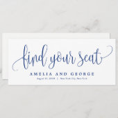 Titel-Karte des Sitzplans - Liebliche kalligraphis Einladung (Vorne/Hinten)