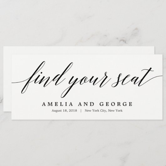Titel-Karte des Sitzplans - Modernes Skript Einladung (Vorne/Hinten)