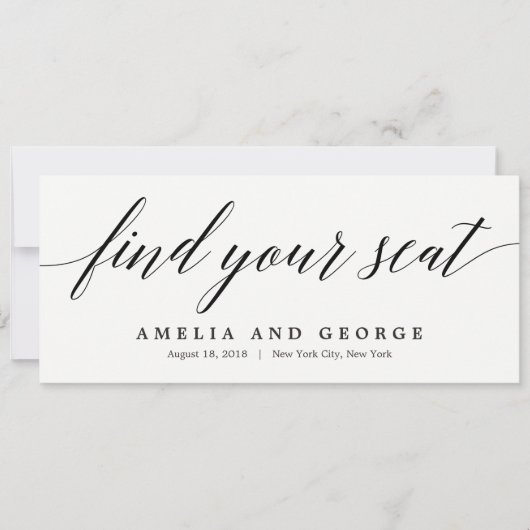 Titel-Karte des Sitzplans - Modernes Skript Einladung (Vorderseite)