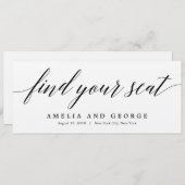 Titel-Karte des Sitzplans - Modernes Skript Einladung (Vorne/Hinten)