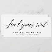 Titel-Karte des Sitzplans - Modernes Skript Einladung (Vorne/Hinten)