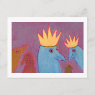 Titel:  Lass uns Kronen tragen - FUN BIRD ART Postkarte