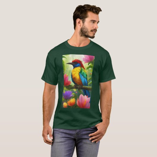 Titel: "Lebhafter T - Shirt Costa Rica für Vögel" (Vorne ganz)