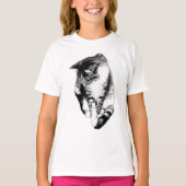 Titel: Looking Down Tabby Cat Monochrome T-Shirt (Vorderseite)