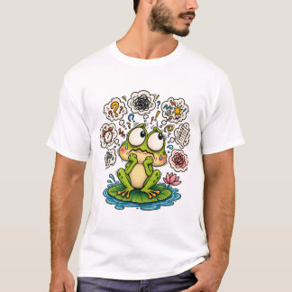 Titel: Lustiger besorgter Frosch Überdenkt Süß Son T-Shirt