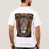 Titel: Majestic Geometric Lion T - Shirt Beschreib (Rückseite)