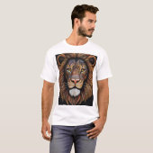 Titel: Majestic Geometric Lion T - Shirt Beschreib (Vorne ganz)