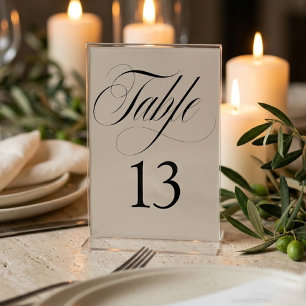 Titel Minimalistische Hochzeitstisch-Nummer Eleg Tischnummer