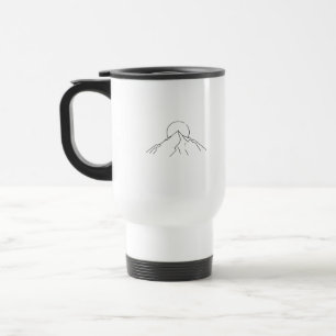 Titel Minimalistische Kunst "Mountain & Sun Line" Reisebecher