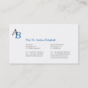 Titel mit Initial Visitenkarte