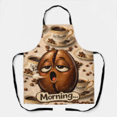 Titel morgens schläfriger Kaffeebohnen lustig nach Schürze (Vorderseite)