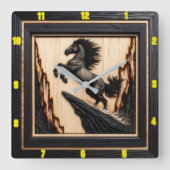 Titel: Mountain Spirit: Personalisiertes Gebläseho Quadratische Wanduhr (Vorderseite)