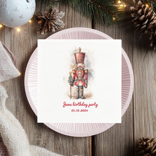 Titel: Nutcracker Red Magical Birthday Party Serviette