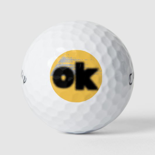 Titel: "OK Vibes - Simple & Bold" Golfball (Vorderseite)