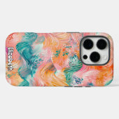 Titel: "Ozeanische Ströme: Abstrakte Aquamarine un Case-Mate iPhone Hülle (Rückseite (Horizontal))