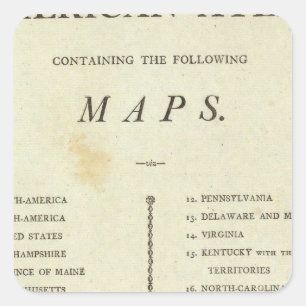 Titel Page American atlas Quadratischer Aufkleber