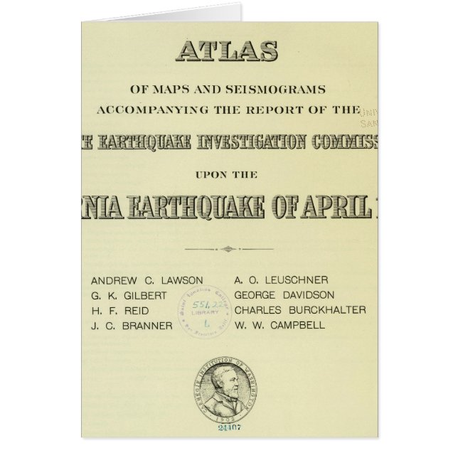 Titel Page Atlas California Erdbeben (Vorne)