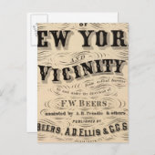 Titel Page Atlas of New York, nähe Postkarte (Vorne/Hinten)